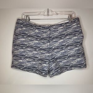 Katherine Barclay EUC blue/white striped metallic shorts Size 8